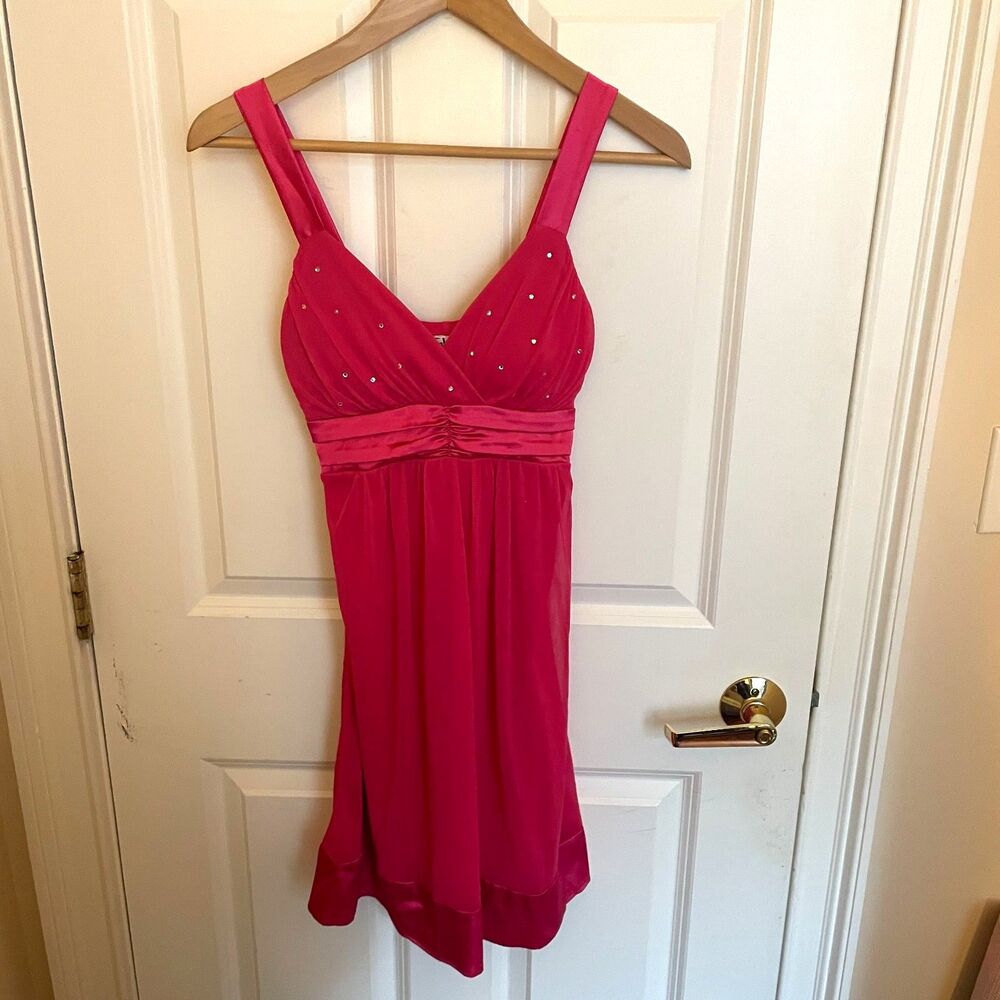 Vtg Taboo Babydoll Dress Y2k Small Rhinestone Fairy Whimsy HOCO Event Feminine